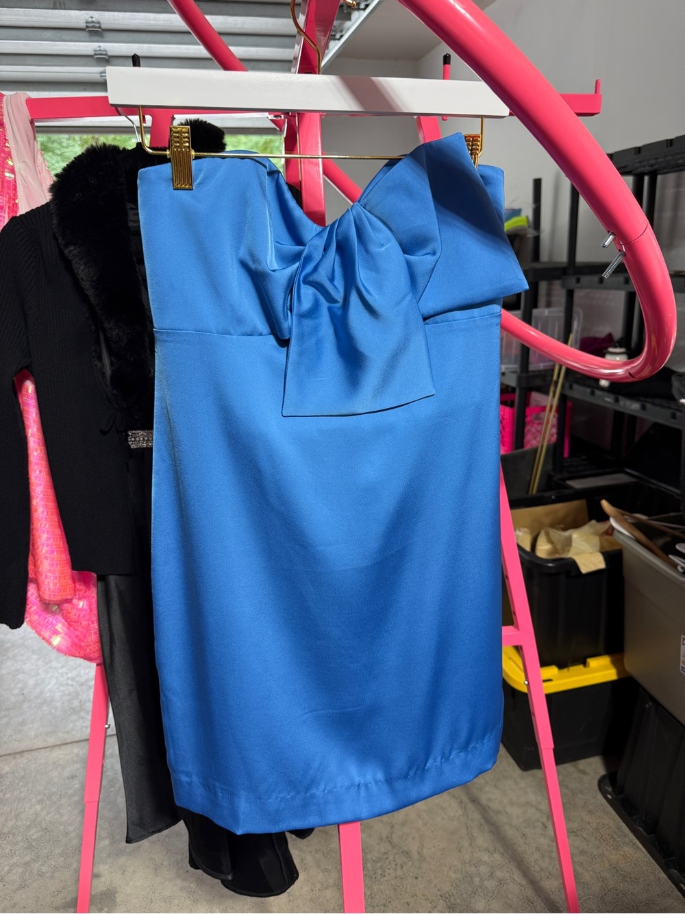 Lilly Pulitzer Cobalt Blue Strapless Dress with Bow Front